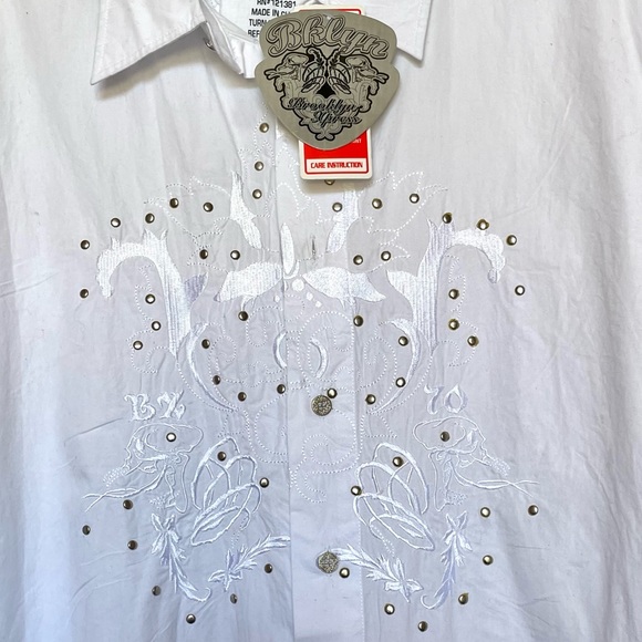 Brooklyn Xpress Mens Long Sleeve White Button Down. Sz XXL. NWT. - Picture 5 of 6